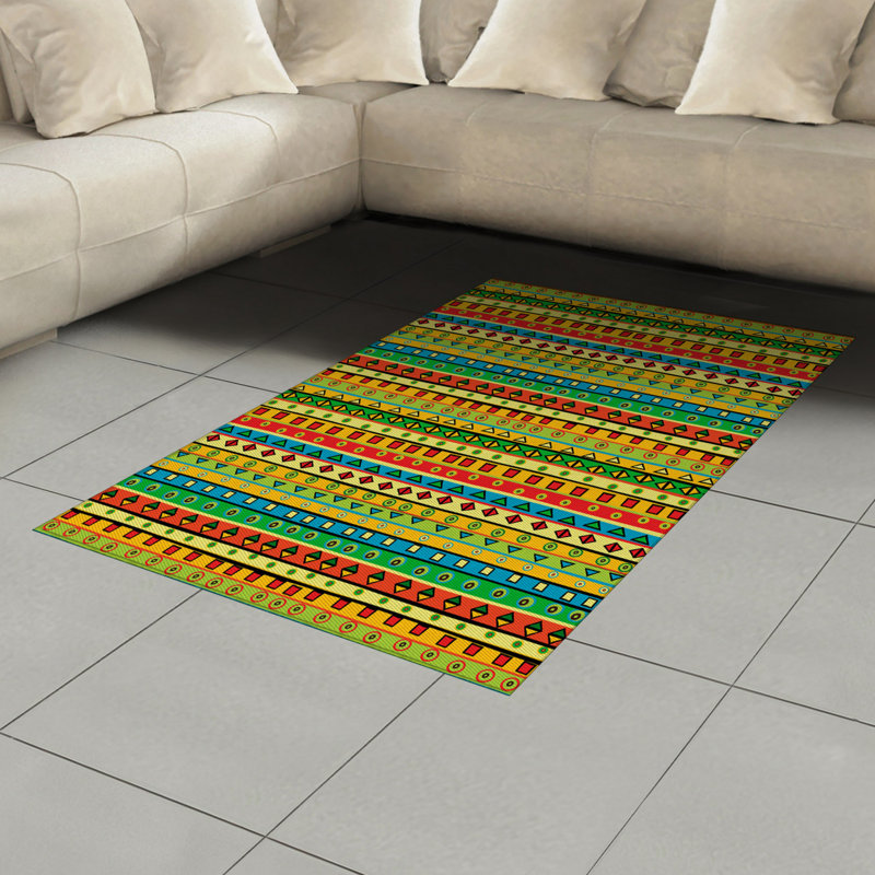 Cartoon High Density Long Fiber Poly Threads Decorative Area Rug Carpet, Rectangle 4' x 5'8"
