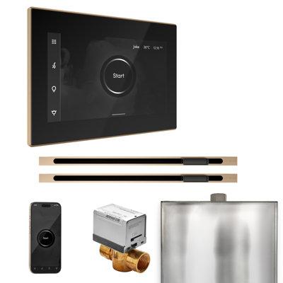 Ensemble de contrôle de douche à vapeur XButler Max avec contrôle iSteamX et tête de vapeur linéaire 