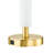 Shibata 26.25 in. White Gold Modern Metal Alabaster For Bedroom Living Room Bedside Desk Nightstand Table Lamp With White Linen Drum Shade And USB Port