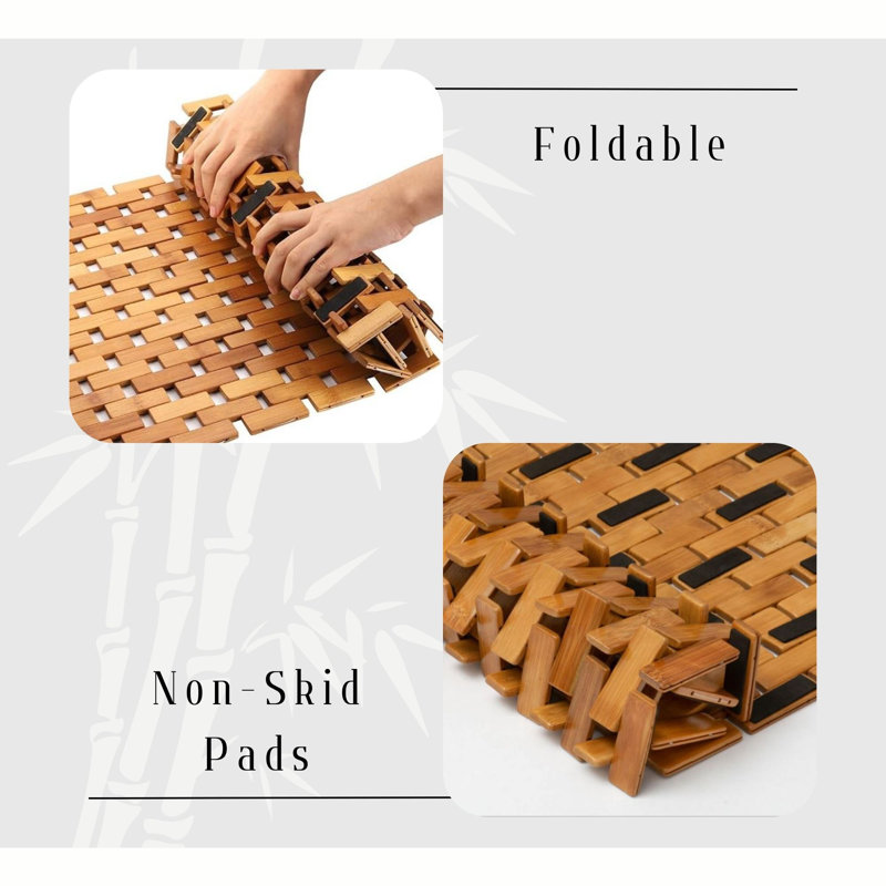 Evideco Medium Brown Bamboo Non-Slip Entrance Rug