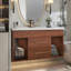 Meuble-lavabo simple de style moderne Mid-Century avec lavabo encastré en céramique intégré