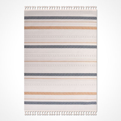 Modern Cream Machine Washable Non-Slip Area Rug