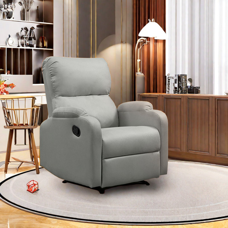 Sutapa Upholstered Swivel Recliner, Light Gray