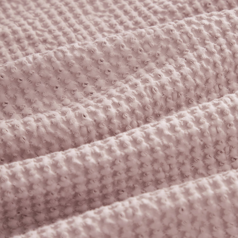 Essential Collection 100% Cotton Waffle Weave Duvet Cover Set, Pink, Queen Duvet Cover + 2 Standard Shams