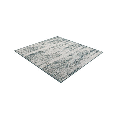 Teal Cartago Indoor/Outdoor Modern Rug