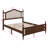 Queen Pine Wooden Bed With Upholstered Headboard And Panel Footboard, With Bed Rail Support Feet And Central Platform Support Feet
