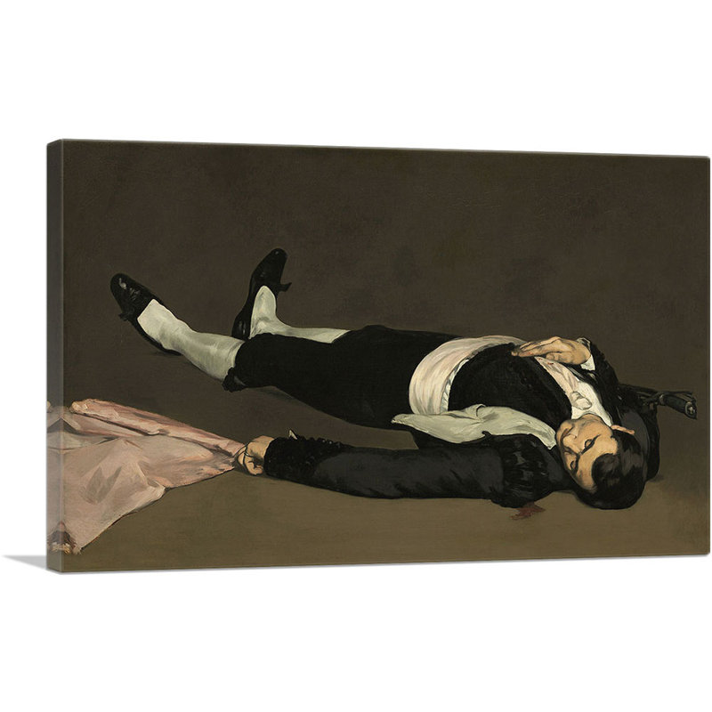 Reproduction d'art sur toile tendue, "The Dead Toreador 1864" par Édouard Manet, H 18 po x l 26 po x P 1,5 po