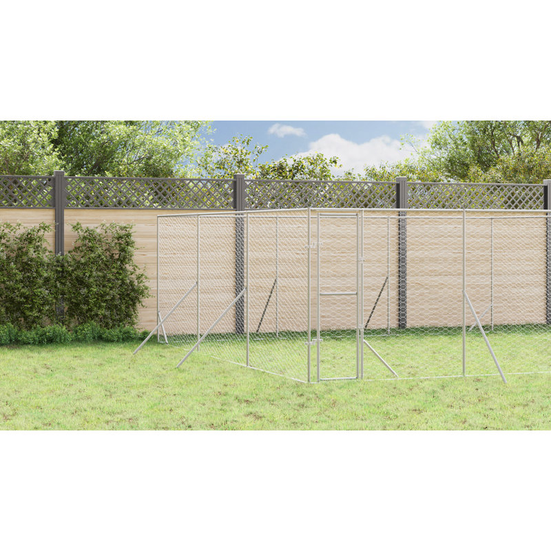 Chenil d'extérieur pour chien Vidaxl, H 79,2 po x l 236,4 po x P 236,4 po