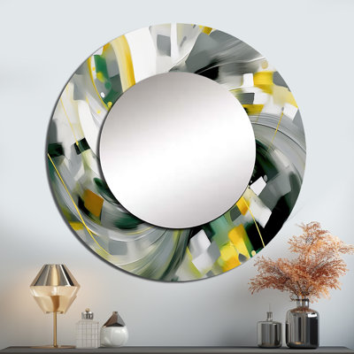 Dynamic Waveforms I - Scandinavian Round Mirror Wall Decor_MTMIR119597