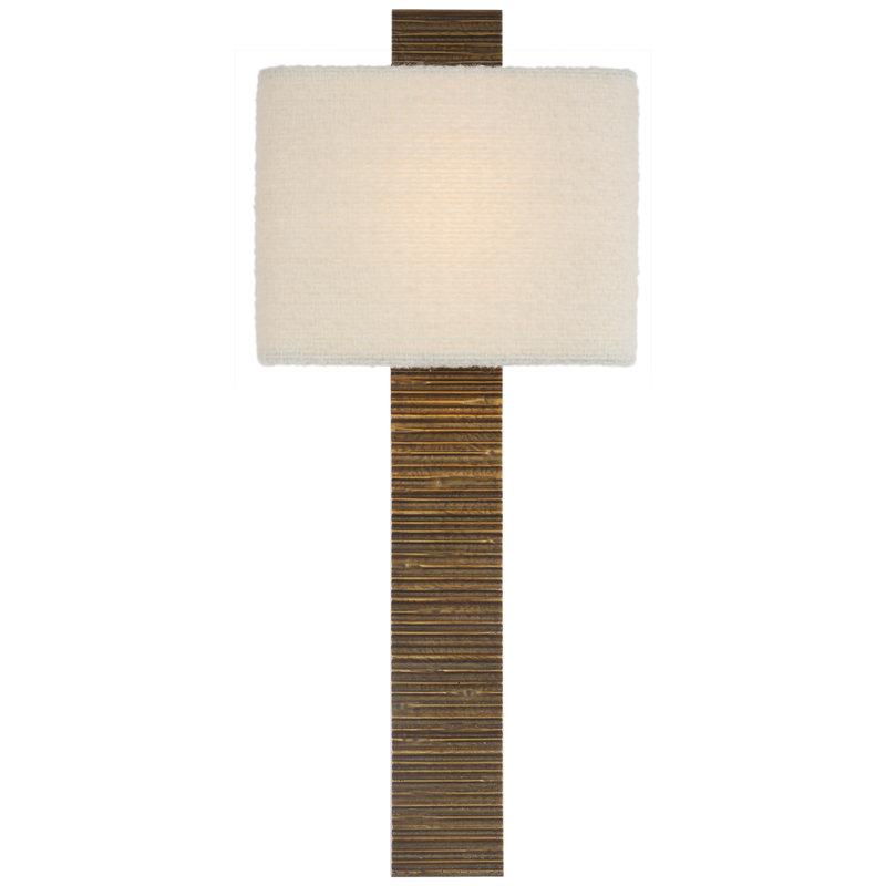 Anne-Marie Barton Fumar 23" Tail Sconce with Bouclé Shade, Ridged Tombac