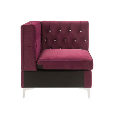 Jaszira modulaire - Wedge, velours bourgogne