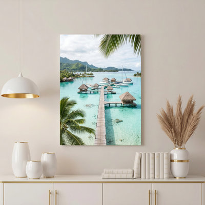 Art mural sur toile Gallery Wrap pour le salon, la chambre à coucher, le bureau ou le vestibule - Décoration murale décorative avec paradis tropical