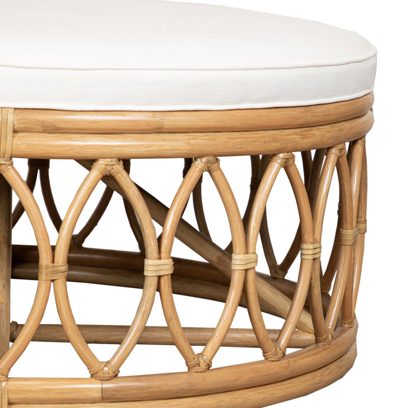 Lillian Round Ottoman, Tan