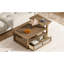 Table basse avec 1 tablette de rangement et 1 tiroir en rotin-414737216