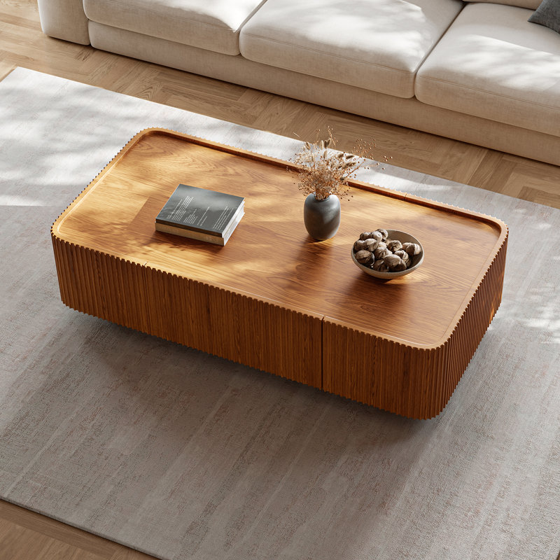 Table basse moderne 55,5 "avec rangement caché