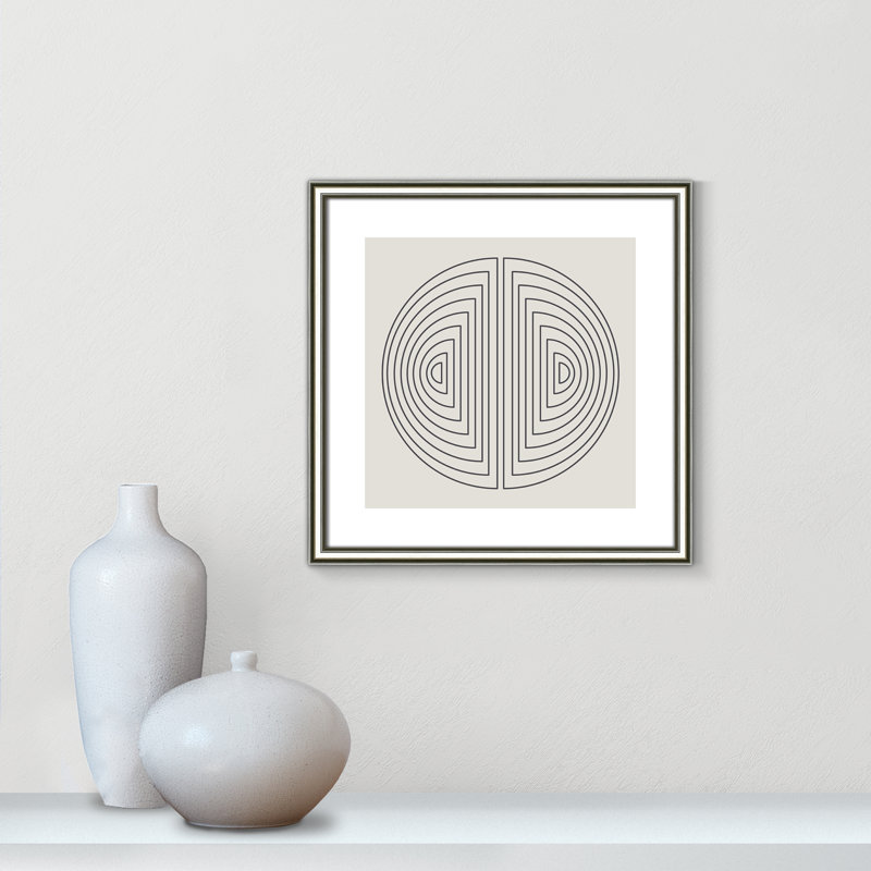 «Semi Moons» par Julia Balfour - reproduction imprimée, H 18,25 po x l 18,25 po x P 0,88 po, Papier avec cadre argenté