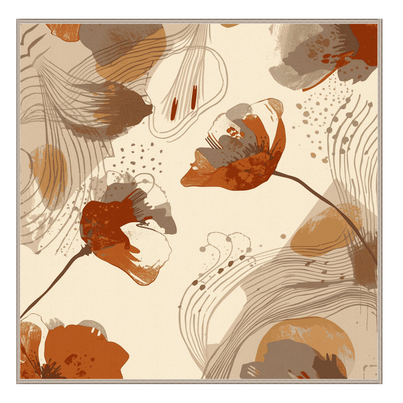 Tapis abstrait moelleux et moelleux à motif abstrait coquelicot Calvin, 8 pieds carrés