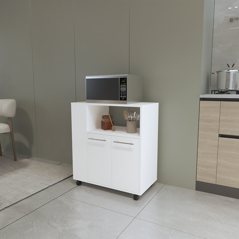 Chariot de cuisine moderne, cuisine, blanc, Blanc