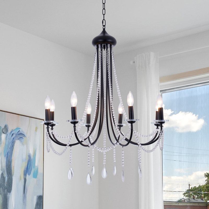 Lustre classique / traditionnel à 8 lumières à intensité variable