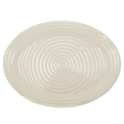 Portmeirion Sophie Conran Platter Oval Lg 17x13" In Pebble