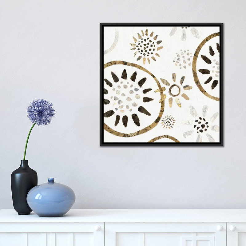 « jardin i », impression sur toile, H 18 po x l 18 po x P 1,5 po, Toile avec cadre noir, Pas de tapis