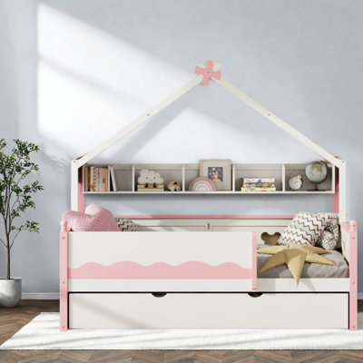 Lits avec rangement, lit de jour cabane en bois MDF deux places, chambre d'enfant moderne