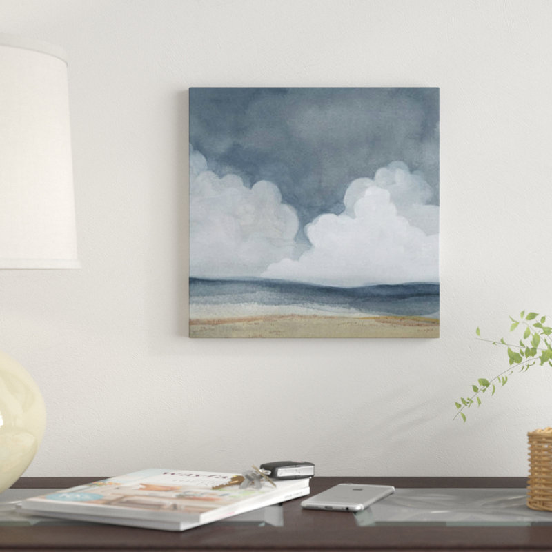 " Cloud Landscape II " Print, 12" H x 12" W x 1.5" D, Gold Framed Canvas, No Mat