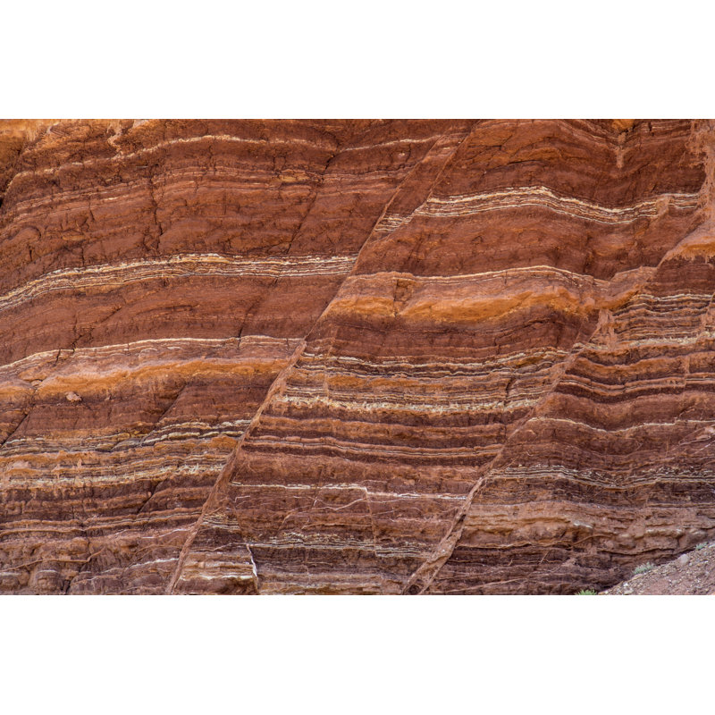 Stone Formation Showing Fault Lines by Desertsolitaire - Wrapped Canvas Print, 61cm H x 91cm W x 3.8cm D