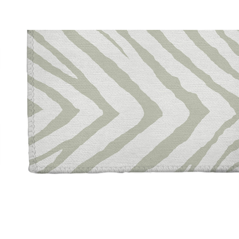 Zebra Stripe Kids Play Mat, Rectangle 48" x 72", Light Green