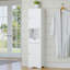 Armoire de salle de bain peu encombrante avec tablettes réglables et rangement