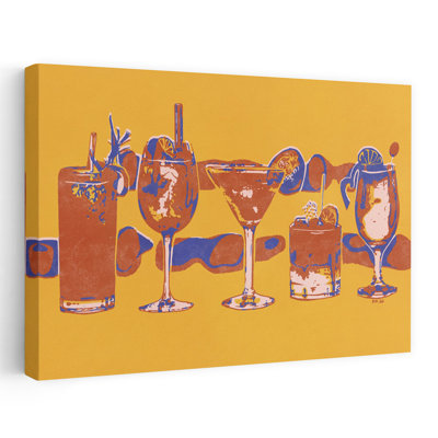 «Happy Hour Cocktail», impression d'art moderne abstrait tropical coloré