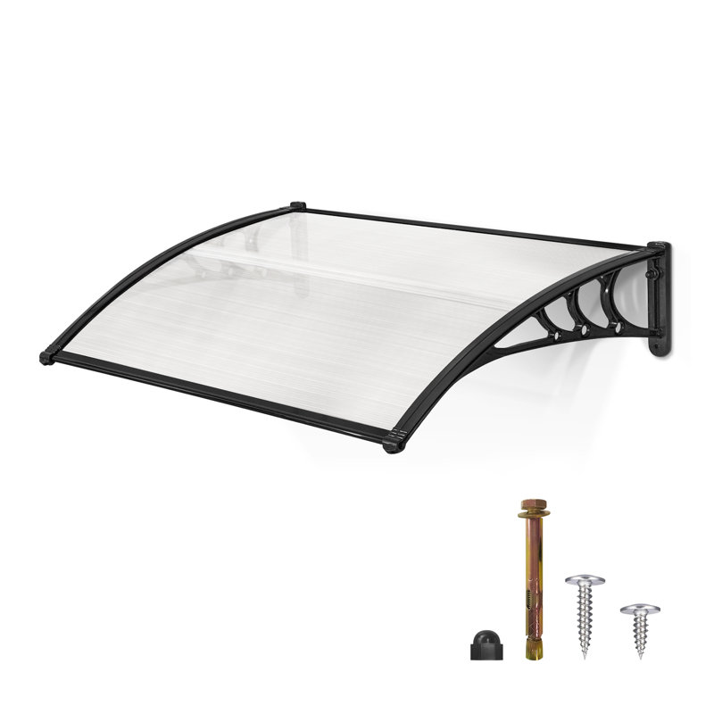 Polycarbonate Window Awning, Patio Canopy, Black