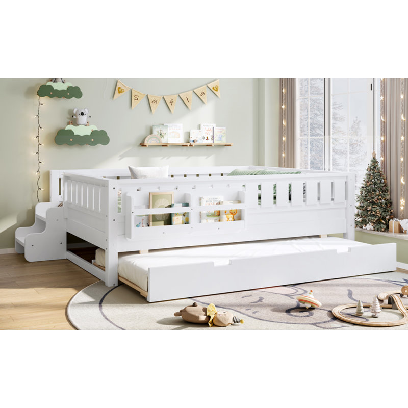 Lits multifonctionnels avec rangement, lit gigogne en bois double, chambre d'enfant moderne