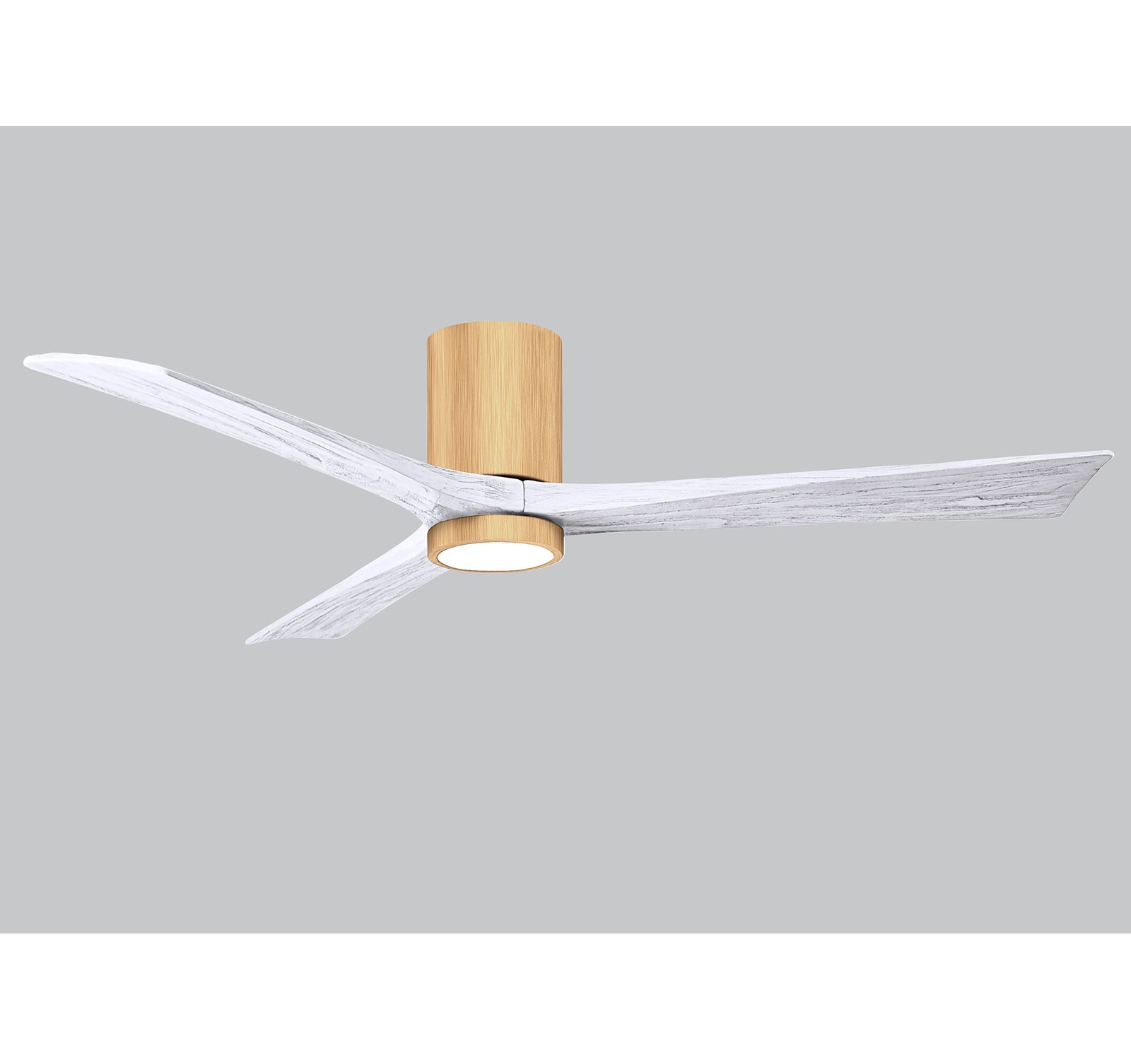 Olivier Ceiling Fan with LED Light Kit, Matte White, Light Maple, 60"