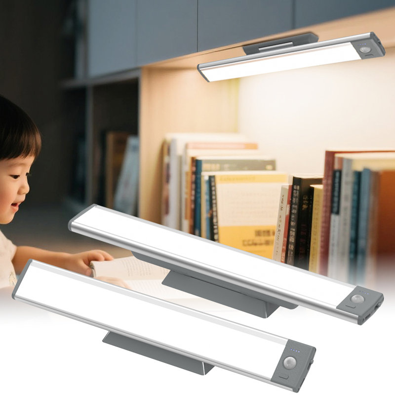 70LED 3Color Lampe de bureau rechargeable sans fil, 3000mah Lampe de bureau réglable (2 ensembles)
