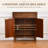 Ewyn Modern Organic Accent Cabinet with Leaf Carved Doors and Drawer