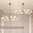 Mandre 16-Light Modern Sputnik Linear Chandelier, Brushed Gold Statement Globe Pendant for Dining Room or Kitchen Island