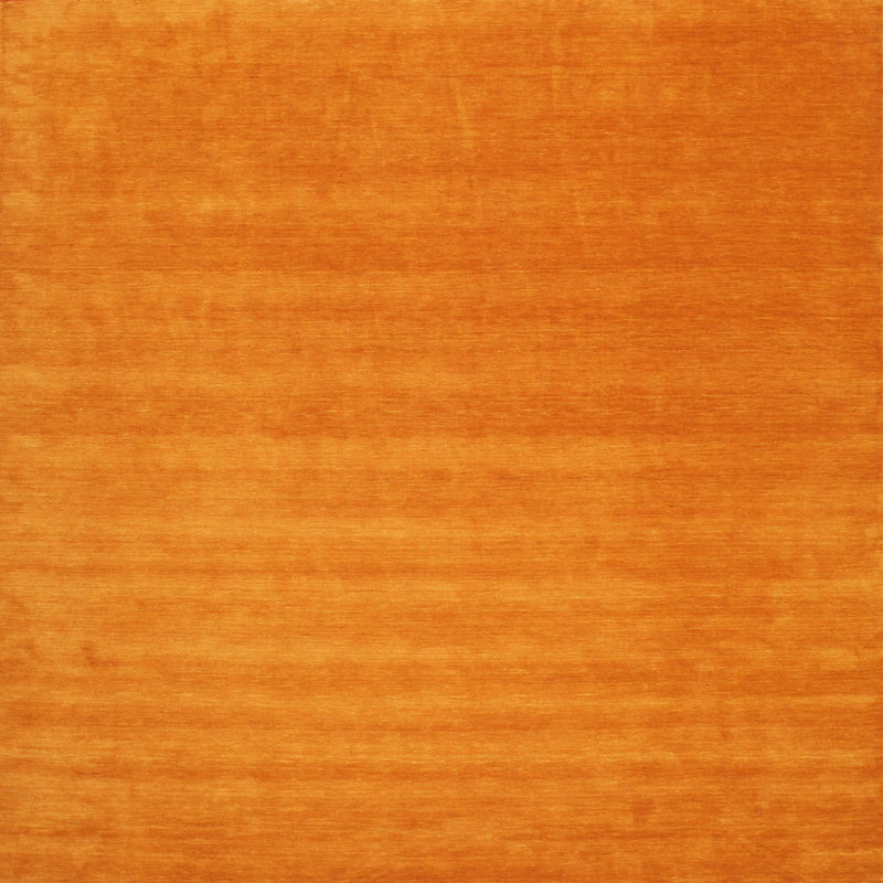 Tapis contemporain jaune moutarde, Carré 3 pi