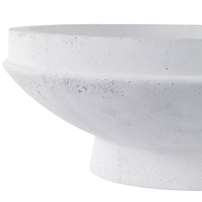 Fiberglass Resin Cement Pottery Planters With Elevated Bowl Design And Durable Composite Construction For Modern Decorative Appeal, Versatile Sculptural Accent Pieces - Set Of 2