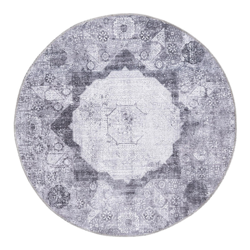 Floral Indoor Rug, Round 4'