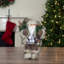 12" Standing Mountain Santa Christmas Figure Dressed In Plush Brown Coat And Fur Boots