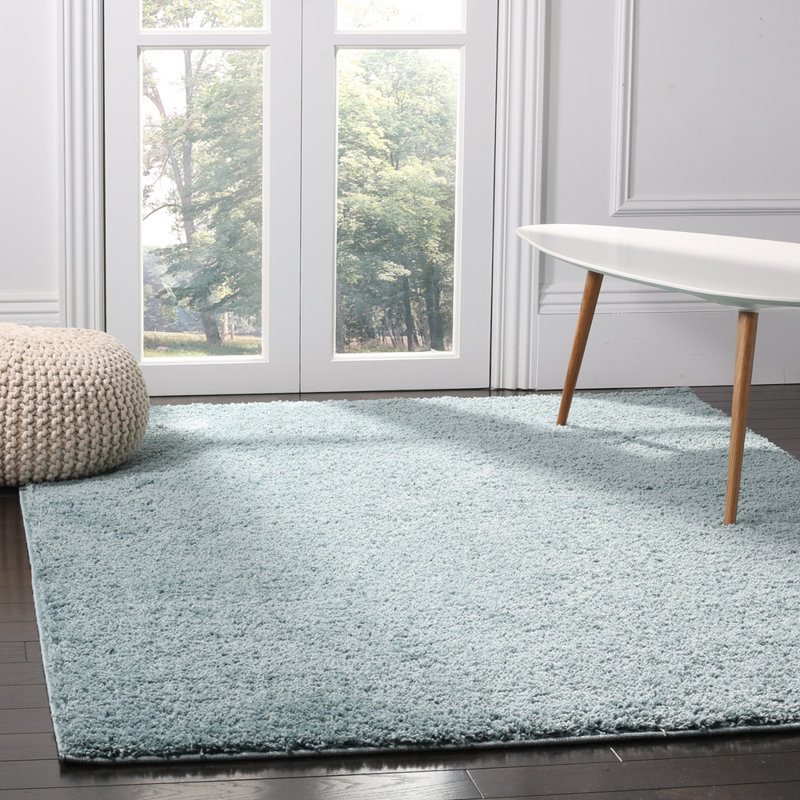 Helsel Shag Performance Machine Washable Solid Color Rug, Rectangle 5'1" x 7'6"