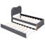Lit plateforme gris simple avec tête de lit confortable et gigogne-1687984905-1687984906