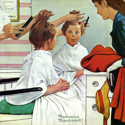 " First Trip To The Beauty Shop " by Norman Rockwell