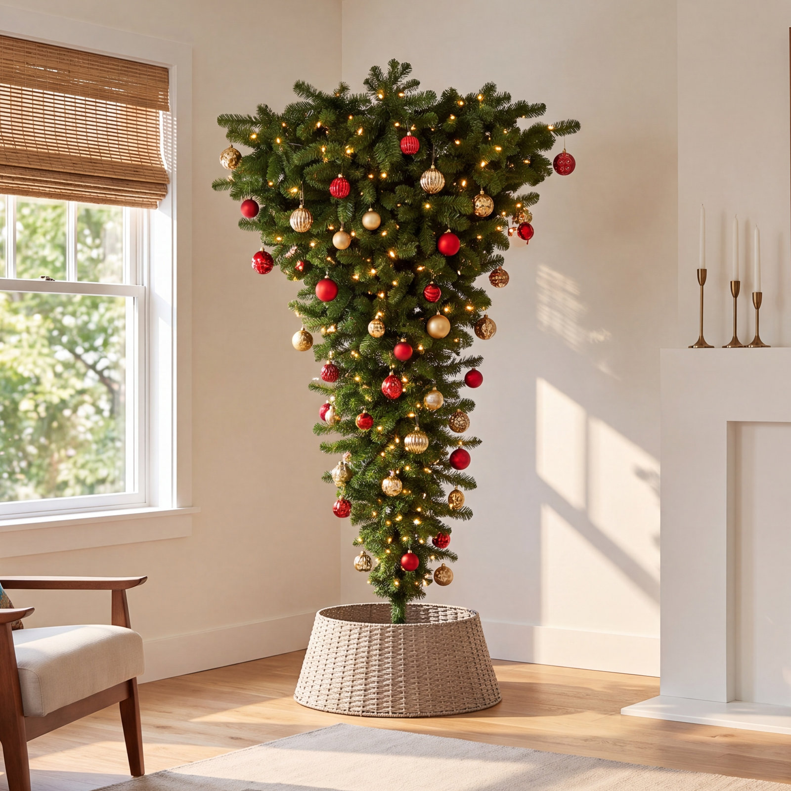 Frosted 9' Pre-Lit Pine Christmas Tree, 7.5', Green