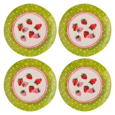 Melamine Salad Plates Set Of 4 Strawberries