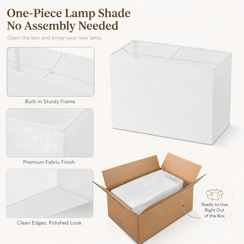 10“ H White Rectangle Lampshade