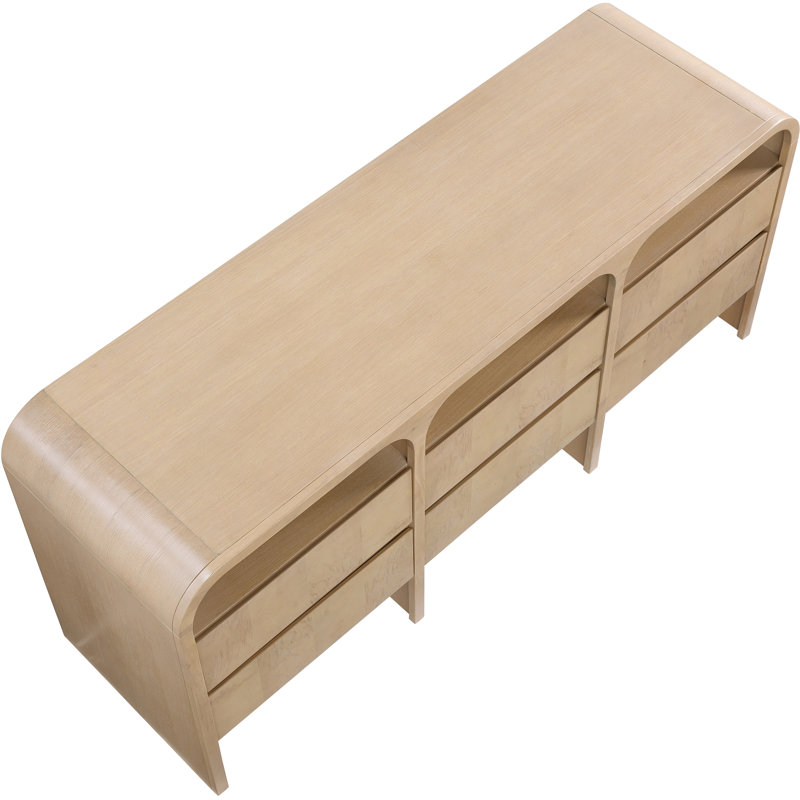 Giada Oak And Ash Burl Veneer Dresser, Natural
