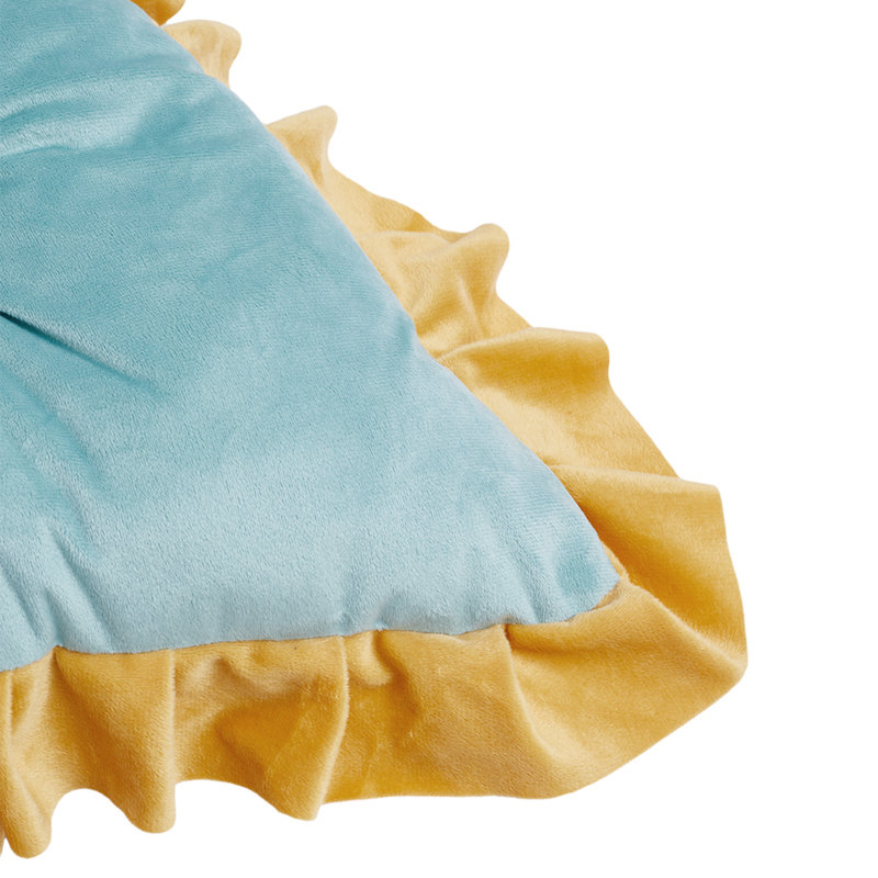 Crown-Shaped Tufted Headboard Pillow, Blue, 60 cm, 150 cm W x 10 cm D