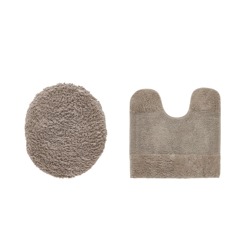 Makaylynn Premium 100% Cotton 2155 GSM 2-Piece Bath Rug Set, OEKO-TEX® Certified, Non-Slip Spray Latex Backing, Plush Tufted, Super Absorbent, Machine Washable Bathroom Rugs, Beige